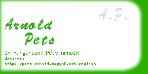 arnold pets business card